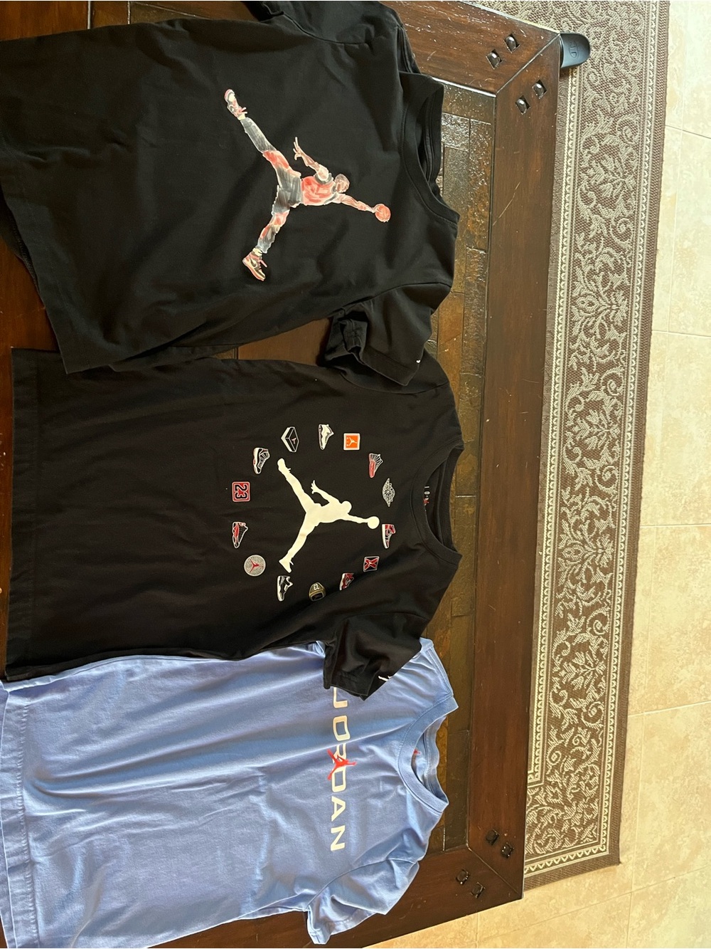 Jordan Crewneck T-shirt lot, size medium, blue, black, jumpman graphic